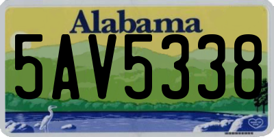 AL license plate 5AV5338