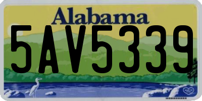 AL license plate 5AV5339