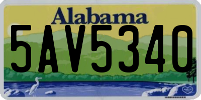 AL license plate 5AV5340