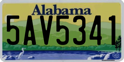 AL license plate 5AV5341