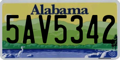 AL license plate 5AV5342