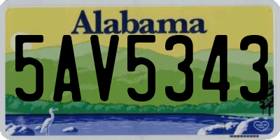 AL license plate 5AV5343