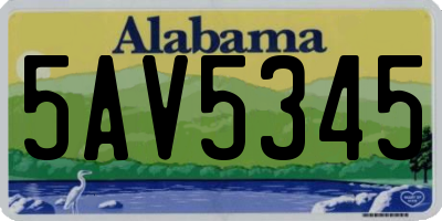 AL license plate 5AV5345