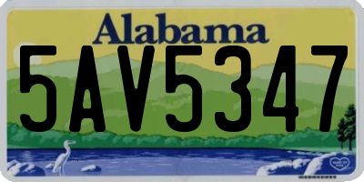 AL license plate 5AV5347