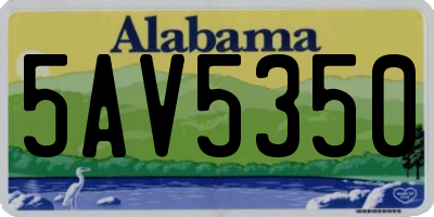 AL license plate 5AV5350