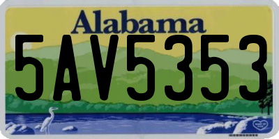 AL license plate 5AV5353