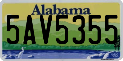 AL license plate 5AV5355