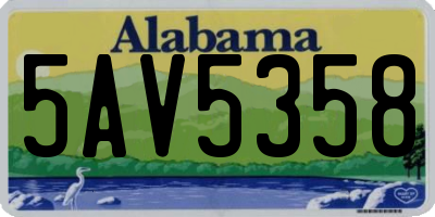AL license plate 5AV5358