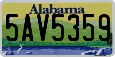 AL license plate 5AV5359