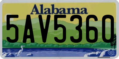 AL license plate 5AV5360