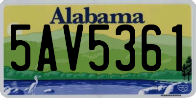 AL license plate 5AV5361