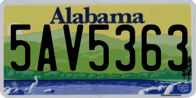 AL license plate 5AV5363