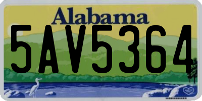 AL license plate 5AV5364