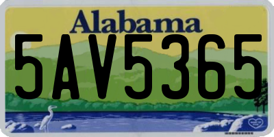 AL license plate 5AV5365