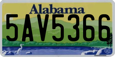 AL license plate 5AV5366