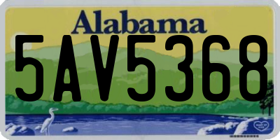 AL license plate 5AV5368
