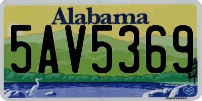 AL license plate 5AV5369