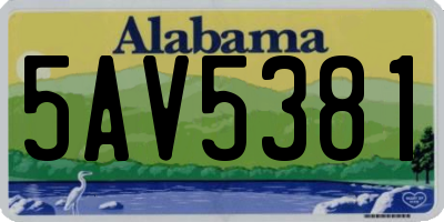 AL license plate 5AV5381