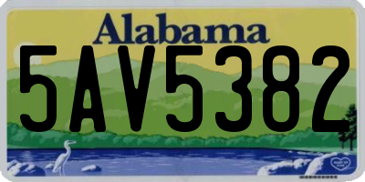 AL license plate 5AV5382