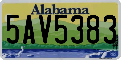 AL license plate 5AV5383