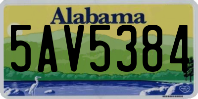 AL license plate 5AV5384