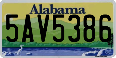 AL license plate 5AV5386