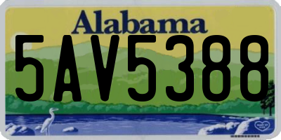 AL license plate 5AV5388