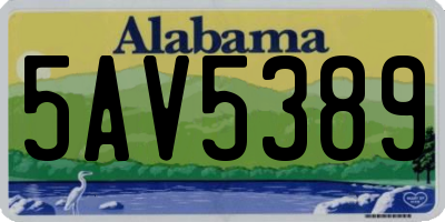 AL license plate 5AV5389
