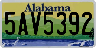 AL license plate 5AV5392