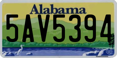 AL license plate 5AV5394
