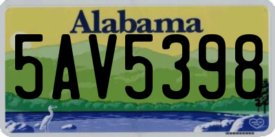 AL license plate 5AV5398