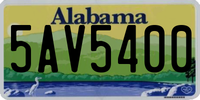 AL license plate 5AV5400