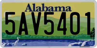 AL license plate 5AV5401