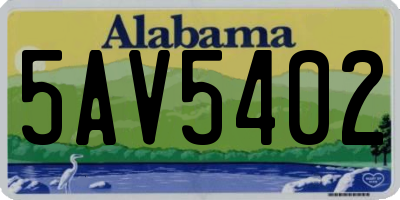AL license plate 5AV5402