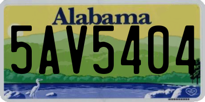 AL license plate 5AV5404