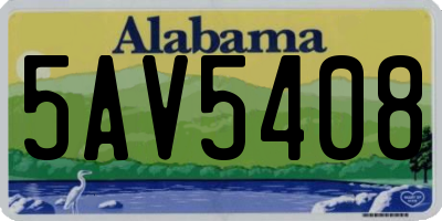 AL license plate 5AV5408