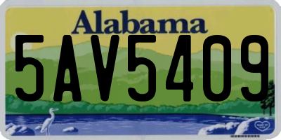 AL license plate 5AV5409
