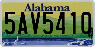 AL license plate 5AV5410