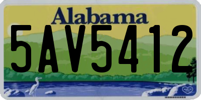 AL license plate 5AV5412
