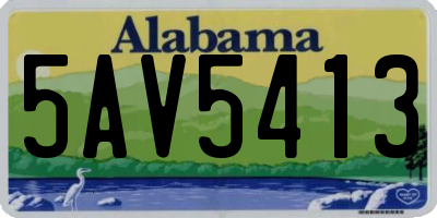 AL license plate 5AV5413