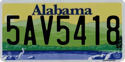 AL license plate 5AV5418