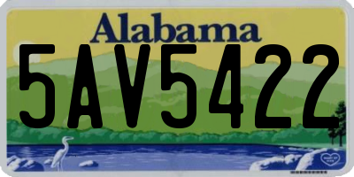 AL license plate 5AV5422