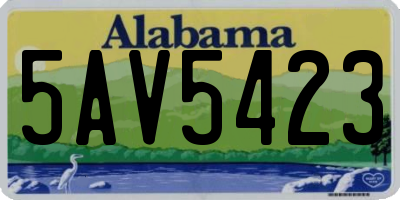 AL license plate 5AV5423