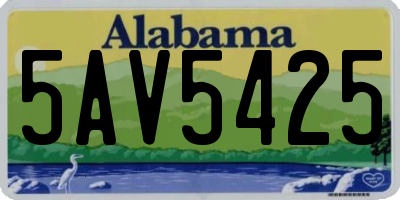 AL license plate 5AV5425