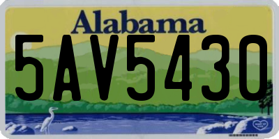 AL license plate 5AV5430