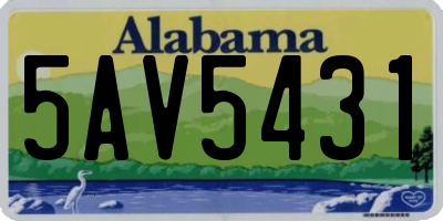 AL license plate 5AV5431