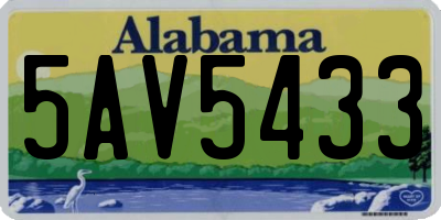 AL license plate 5AV5433
