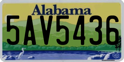 AL license plate 5AV5436
