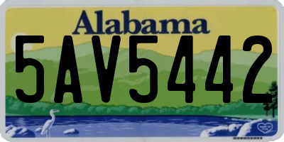 AL license plate 5AV5442