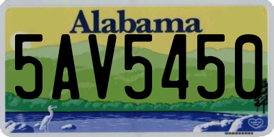 AL license plate 5AV5450